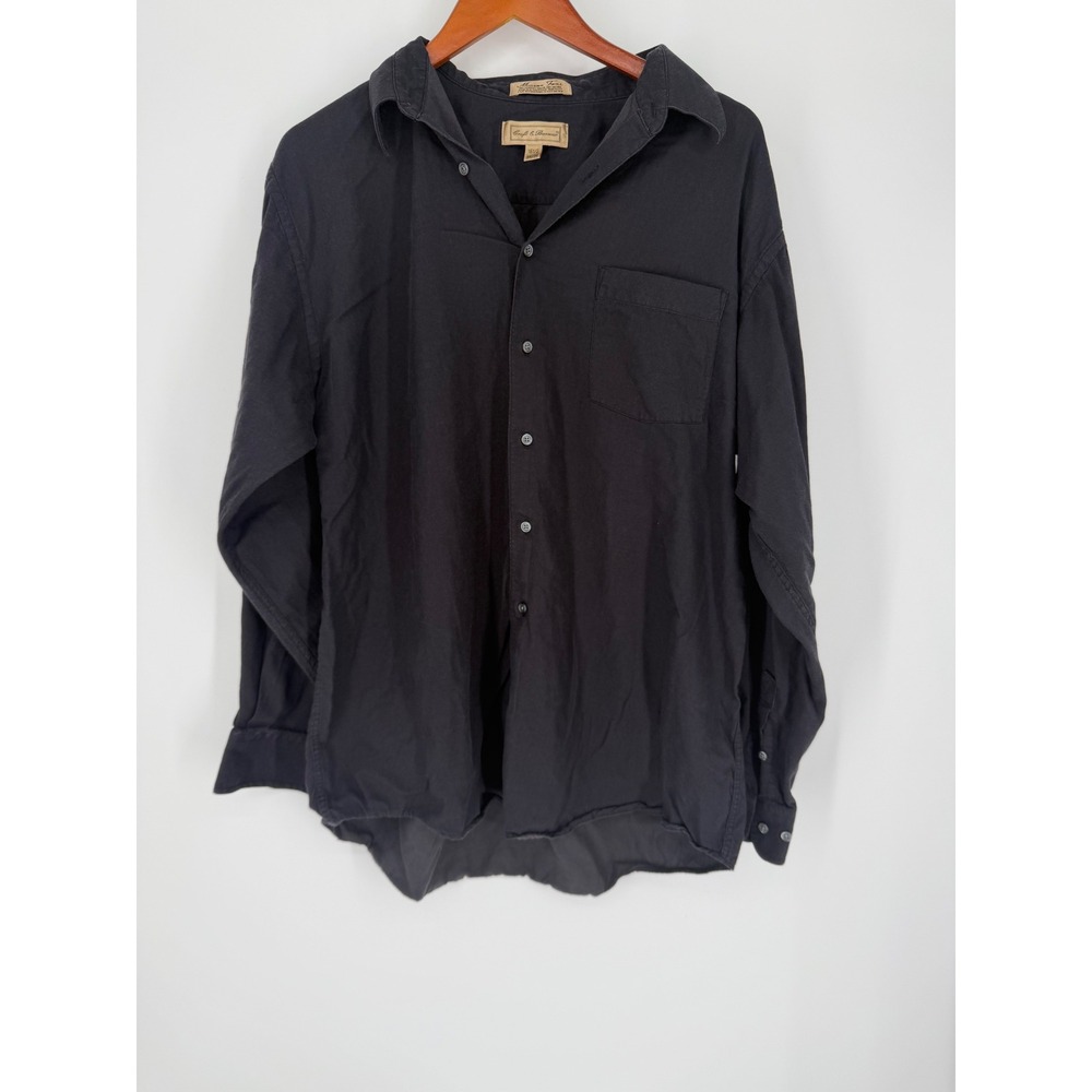 Croft & Barrow Mens Button Down Shirt 34/35 16 1/2 Basic Causal Dark Academia